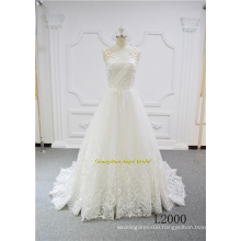 New Design Lace Princess Party Gown Guangzhou Ladies Wedding Dresses with Detachable Trail